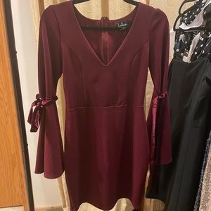 Lulus long sleeve maroon dress